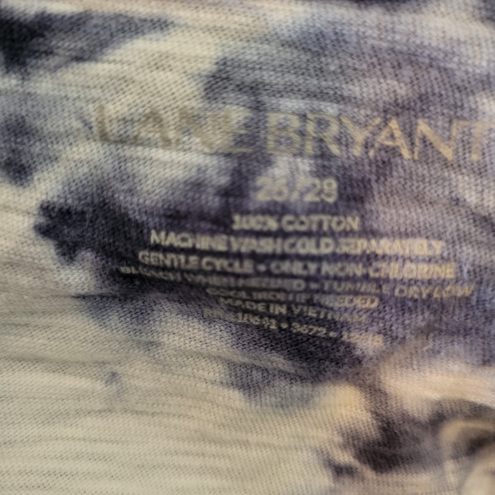 Lane Bryant Plus Tie Dye Tee White/Blue sz 26/28 - Picture 3 of 4